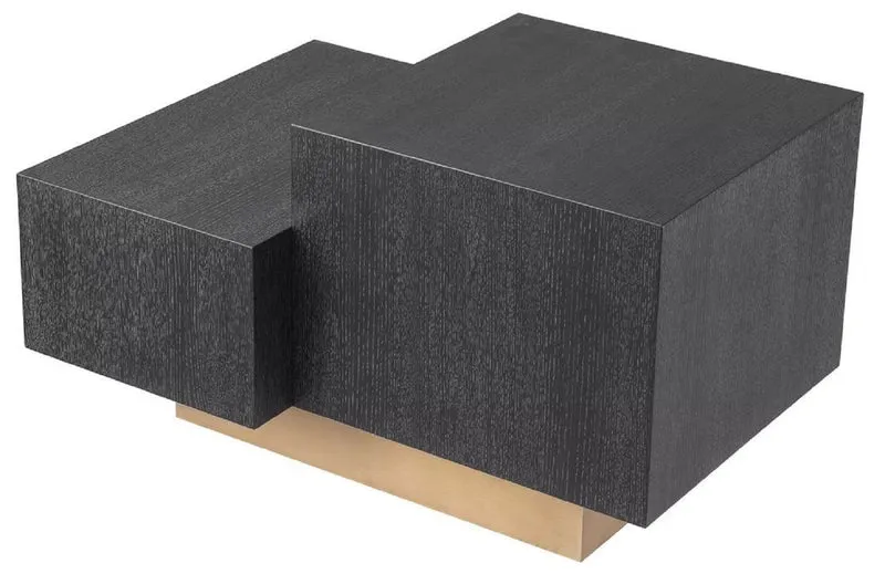 Casa Padrino Luxus Beistelltisch Schwarzgrau / Messingfarben 70,5 x 50 x H. 40,5 cm - Moderner Wohnzimmer Tisch - Luxus Designer Möbel