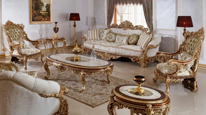 Casa Padrino Luxus Barock Couchtisch Weiß / Braun / Gold - Prunkvoller Wohnzimmertisch mit Glasplatte - Barock Wohnzimmer Möbel - Edel & Prunkvoll
