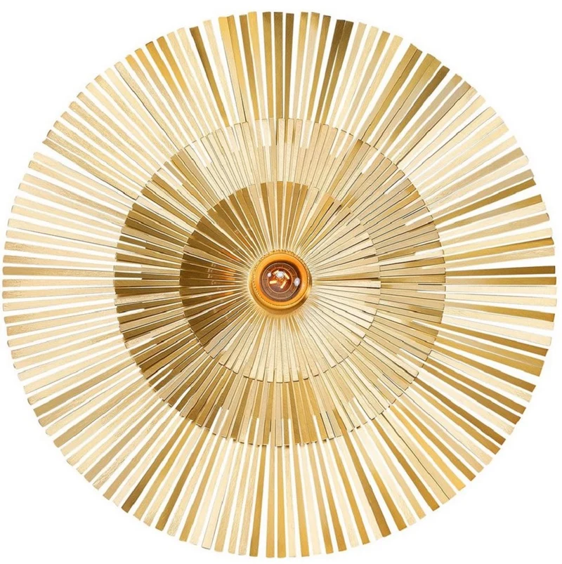Casa Padrino Luxus Wandleuchte Ø 60 cm - Runde Messing Wandlampe - Hotel & Restaurant Wandleuchte - Luxus Kollektion