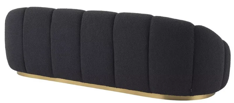 Casa Padrino Luxus Sofa Schwarz / Messingfarben 230 x 80 x H. 71 cm - Wohnzimmer & Hotel Sofa - Wohnzimmer & Hotel Möbel - Luxus Qualität