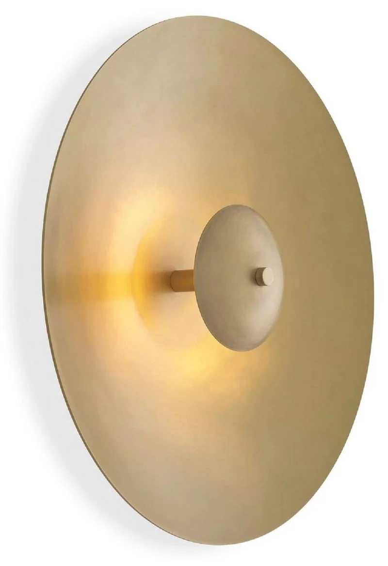 Casa Padrino Luxus LED Wandleuchte Antik Messingfarben Ø 37,5 cm - Runde Metall Wandlampe - Hotel & Restaurant Wandleuchte - Luxus Kollektion