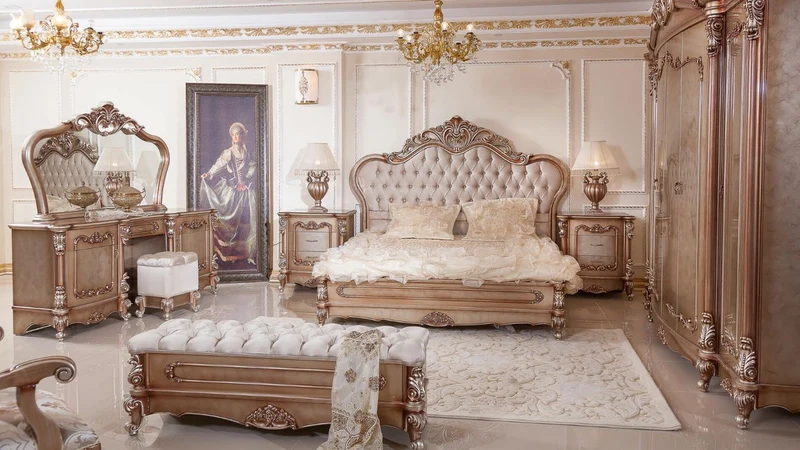 Casa Padrino Luxus Barock Schlafzimmerschrank Kupferfarben / Silber - Prunkvoller Massivholz Kleiderschrank mit 6 Türen - Barock Schlafzimmer & Hotel Möbel - Edel & Prunkvoll