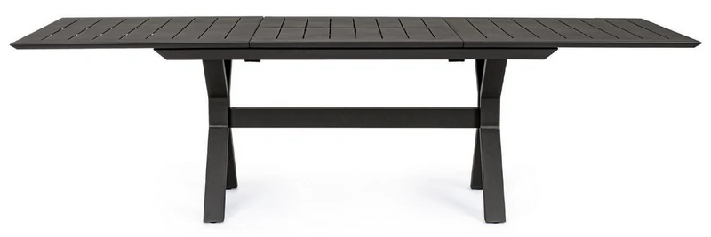 Casa Padrino Luxus Gartentisch Anthrazit 180-240 x 100 x H. 76 cm - Ausziehbarer Esstisch aus pulverbeschichtetem Aluminium - Luxus Garten & Terrassen Tisch - Luxus Garten & Terrassen Möbel