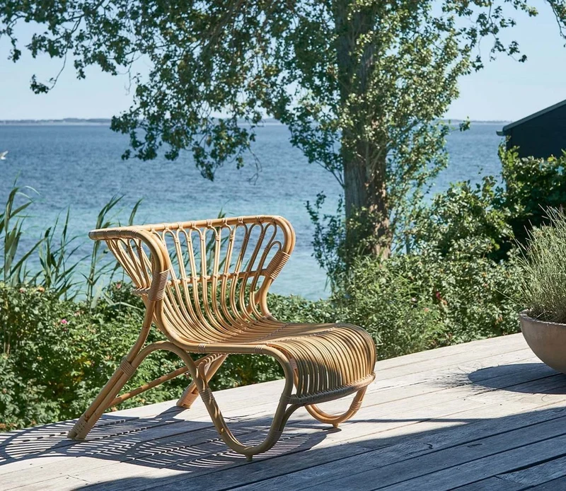 Casa Padrino Luxus Garten Lounge Sessel Naturfarben 79 x 92 x H. 68 cm - Wetterbeständiger Garten & Terrassen Sessel - Garten & Terrassen Möbel - Luxus Qualität