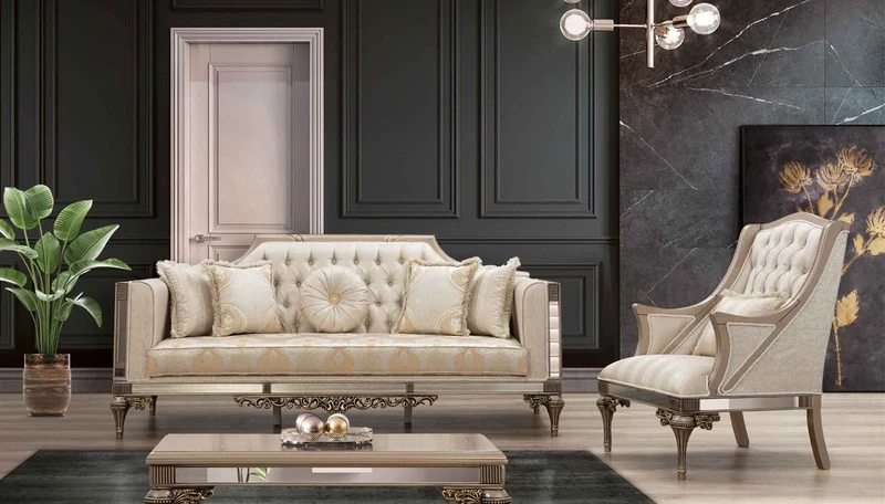 Casa Padrino Luxus Barock Couchtisch Grau / Schwarz / Gold - Prunkvoller Massivholz Wohnzimmertisch im Barockstil - Barock Wohnzimmer Möbel - Edel & Prunkvoll