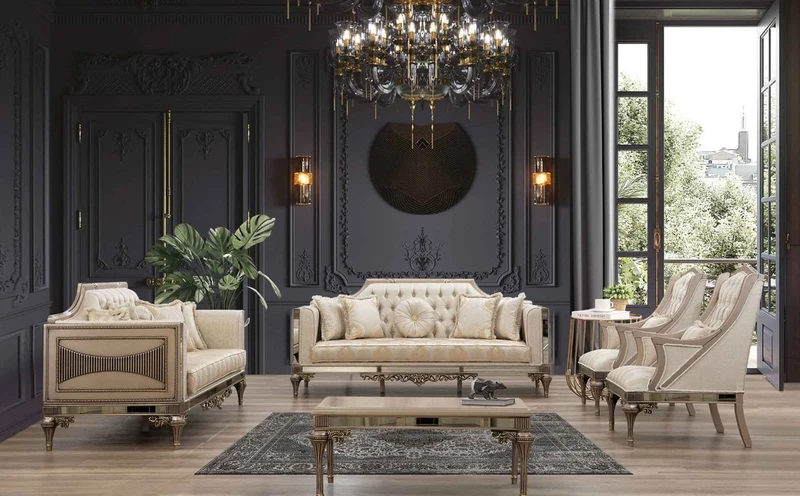 Casa Padrino Luxus Barock Couchtisch Grau / Schwarz / Gold - Prunkvoller Massivholz Wohnzimmertisch im Barockstil - Barock Wohnzimmer Möbel - Edel & Prunkvoll