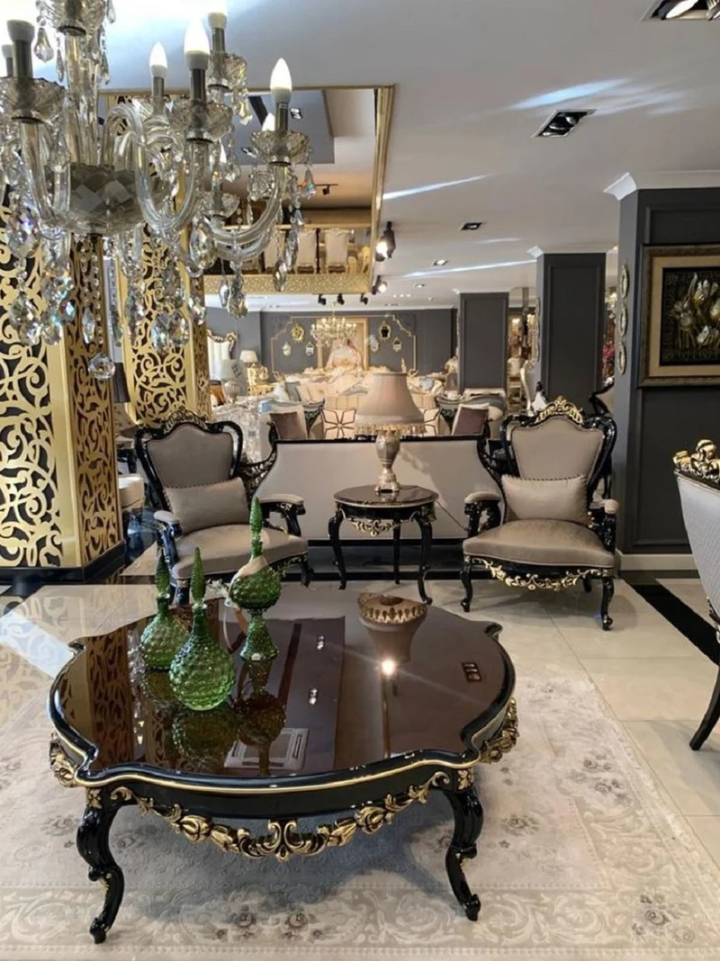 Casa Padrino Luxus Barock Beistelltisch Braun / Schwarz / Gold - Handgefertigter Massivholz Tisch im Barockstil - Barock Wohnzimmer Möbel - Edel & Prunkvoll