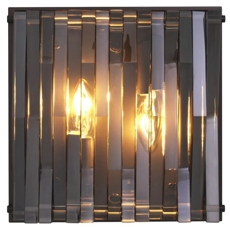 Casa Padrino Luxus Wandleuchte Bronzefarben / Grau 24 x 9 x H. 24 cm - Elegante Metall Wandlampe mit Glas Lampenschirm - Luxus Leuchten