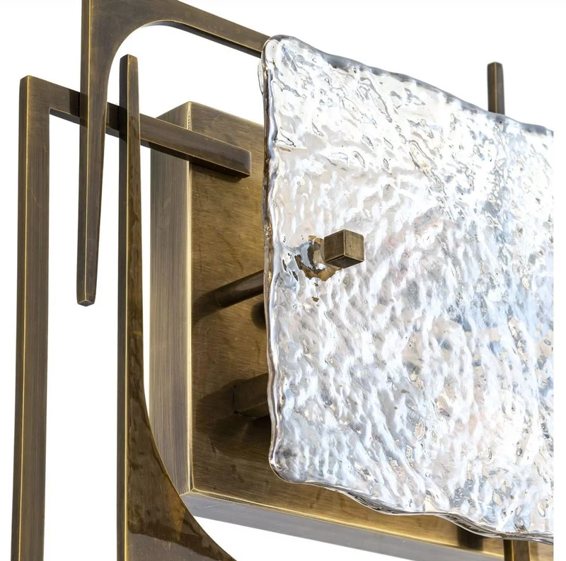 Casa Padrino Designer Wandleuchte Antik Messingfarben 39 x 9 x H. 35 cm - Wohnzimmer Wandleuchte - Hotel Wandleuchte - Luxus Kollektion