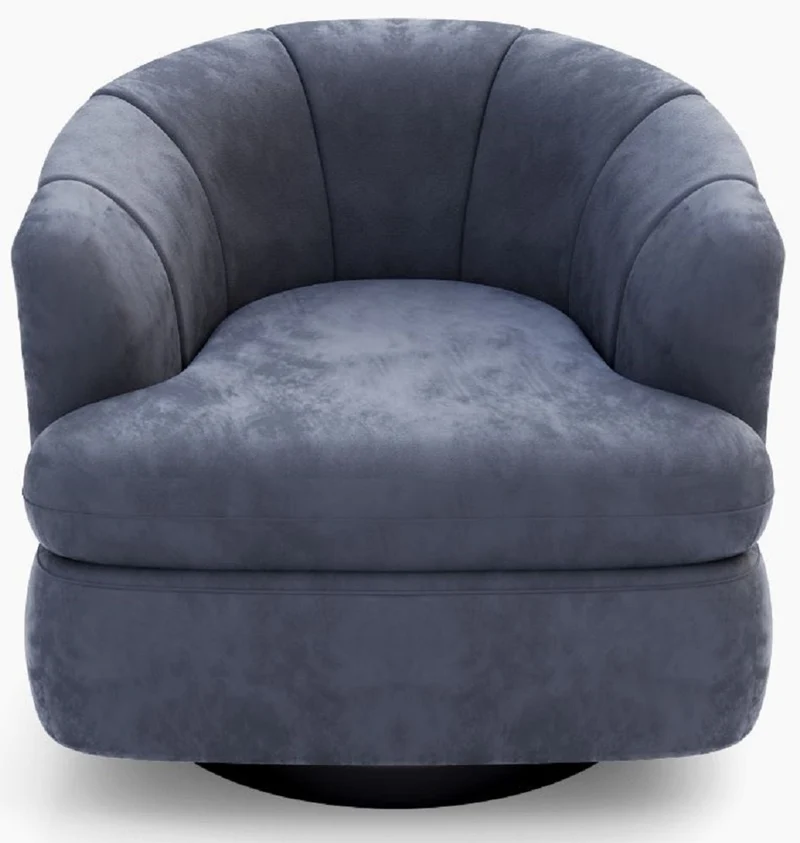 Casa Padrino Luxus Samt Drehsessel Grau 73 x 66 x H. 74 cm - Moderner Wohnzimmer Sessel - Wohnzimmer Möbel
