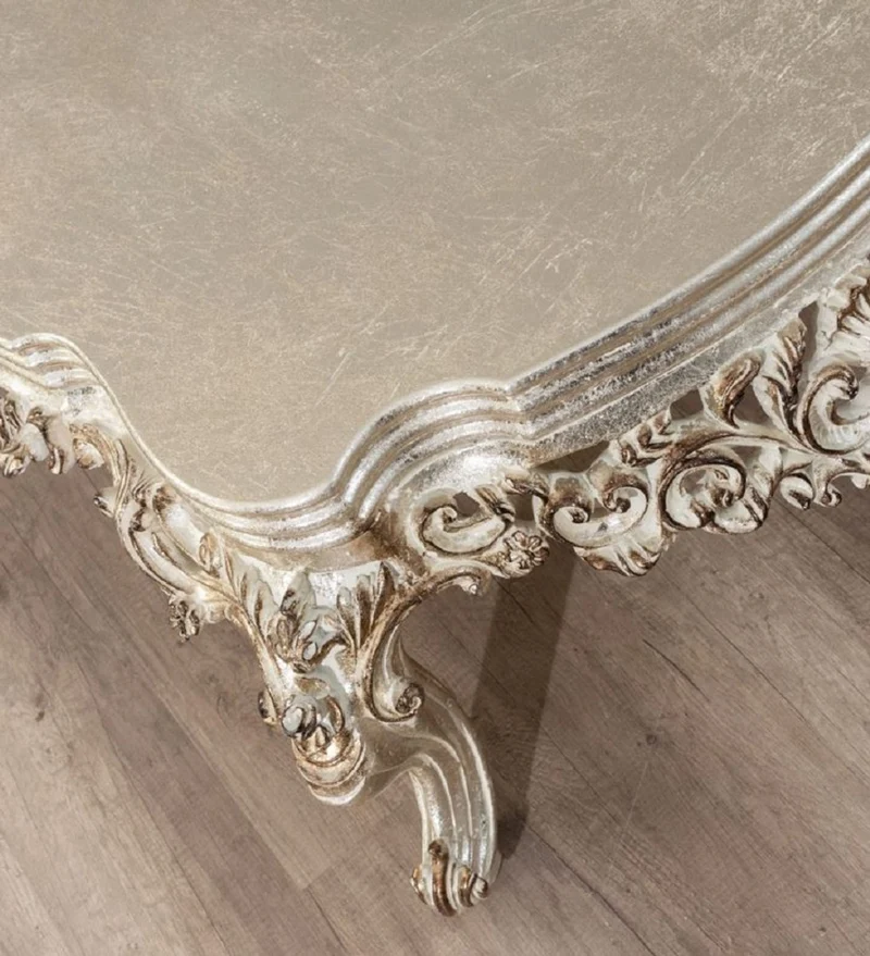 Casa Padrino Luxus Barock Couchtisch Antik Gold - Handgefertigter Massivholz Wohnzimmertisch im Barockstil - Barock Wohnzimmer Möbel - Edel & Prunkvoll