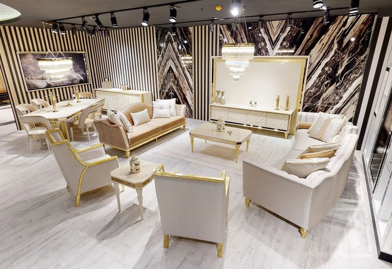 Casa Padrino Luxus Barock Wohnzimmer Sessel Weiß / Gold - Handgefertigter Barockstil Sessel mit elegantem Muster - Barock Wohnzimmer Möbel