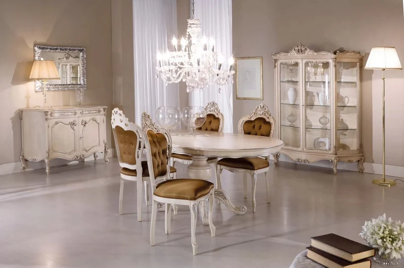 Casa Padrino Luxus Barock Sideboard Cremefarben / Silber - Prunkvoller Massivholz Schrank mit 2 Türen und 2 Schubladen - Barock Möbel - Luxus Qualität - Made in Italy