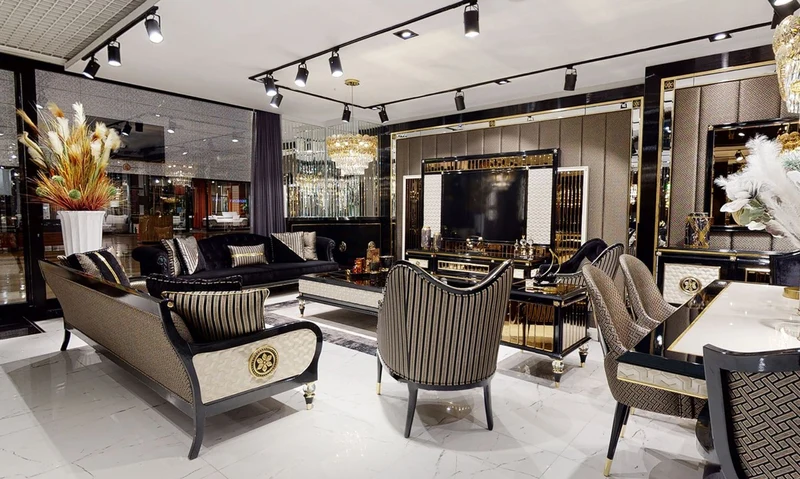 Casa Padrino Luxus Art Deco Wohnzimmer Sessel Schwarz / Gold - Art Deco Wohnzimmer & Hotel Möbel - Luxus Kollektion