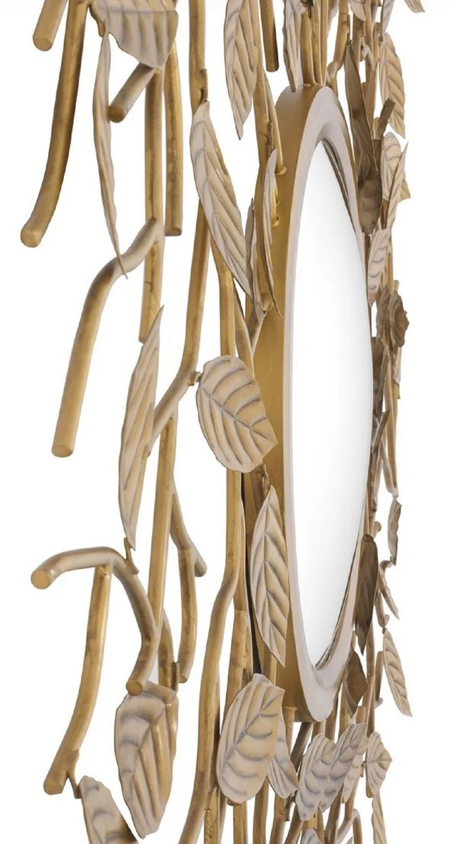 Casa Padrino Luxus Spiegel Vintage Messingfarben Ø 130 cm - Runder konvexer Wandspiegel - Luxus Möbel - Luxus Kollektion