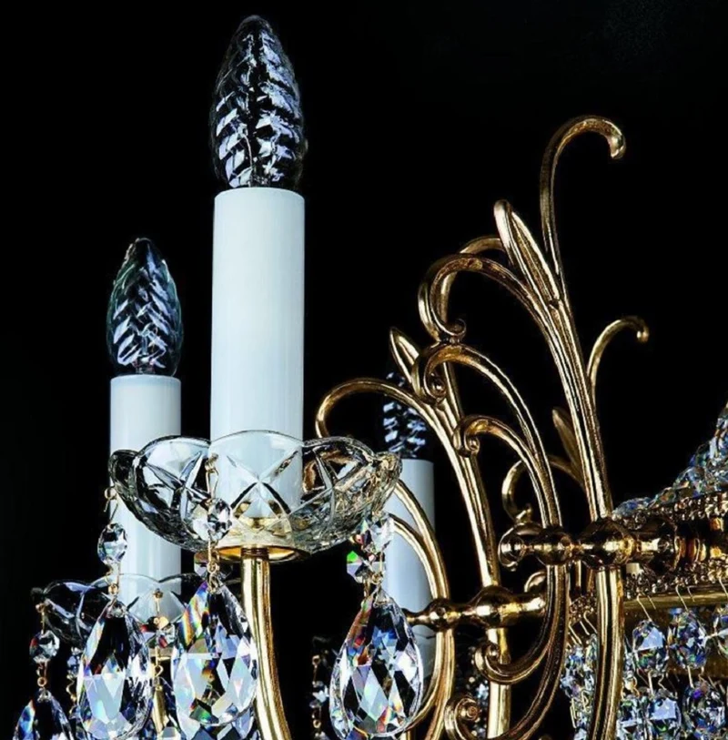 Casa Padrino Luxus Barock Kristall Wandleuchte Gold 39 x 19 x H. 60 cm - Prunkvolle Wandlampe mit Böhmischem Kristallglas - Edel & Prunkvoll