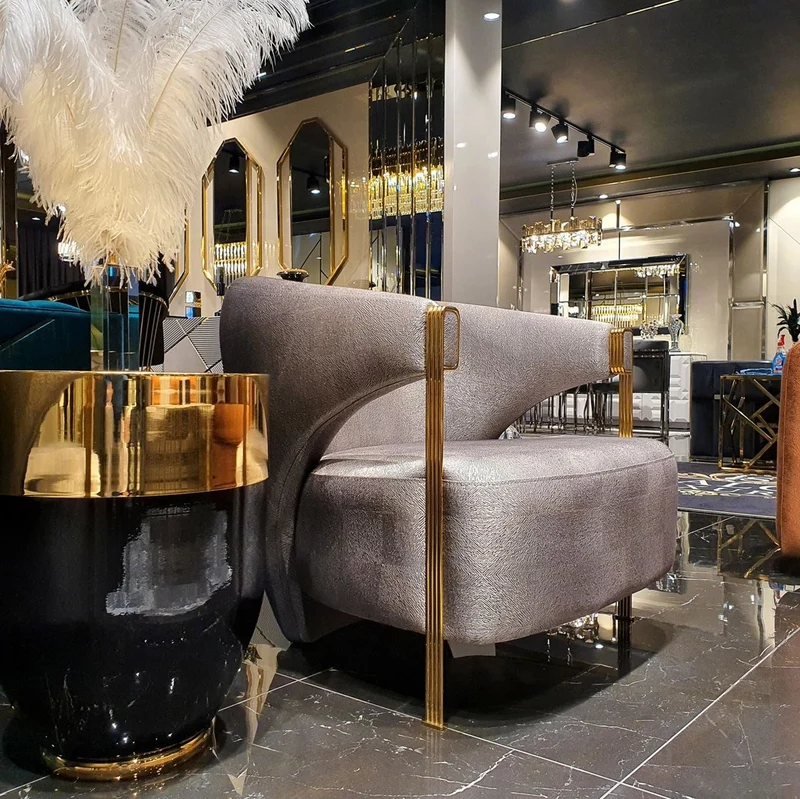 Casa Padrino Luxus Sessel Silber / Gold 82 x 78 x H. 86 cm - Wohnzimmer Sessel - Hotel Sessel - Luxus Möbel