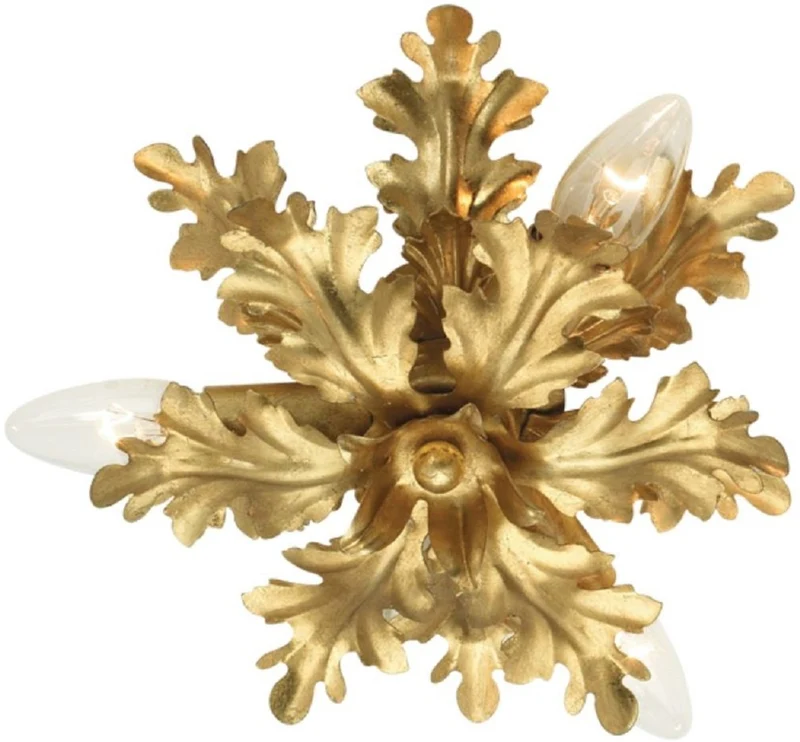 Casa Padrino Luxus Barock Deckenleuchte Gold Ø 25 x H. 11 cm - Barock Wohnzimmer Deckenleuchte - Barock Hotel Deckenleuchte - Barock Möbel