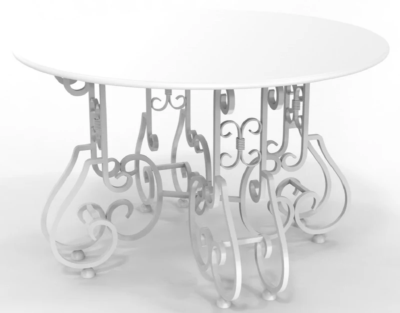 Casa Padrino Jugendstil Gartentisch Ø 120 x H. 73,5 cm - Verschiedene Farben - Runder Schmiedeeisen Garten & Terrassen Tisch - Jugendstil Schmiedeeisen Garten & Terrassen Möbel