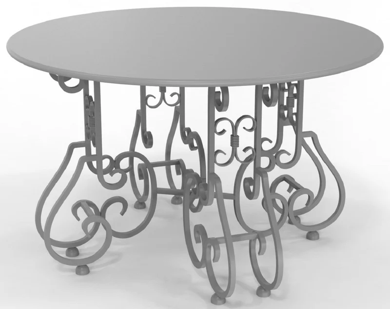 Casa Padrino Jugendstil Gartentisch Ø 120 x H. 73,5 cm - Verschiedene Farben - Runder Schmiedeeisen Garten & Terrassen Tisch - Jugendstil Schmiedeeisen Garten & Terrassen Möbel