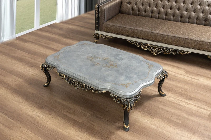 Casa Padrino Luxus Barock Wohnzimmer Set - 2 Sofas & 2 Sessel & 1 Couchtisch - Handgefertigte Wohnzimmer Möbel im Barockstil - Edel & Prunkvoll