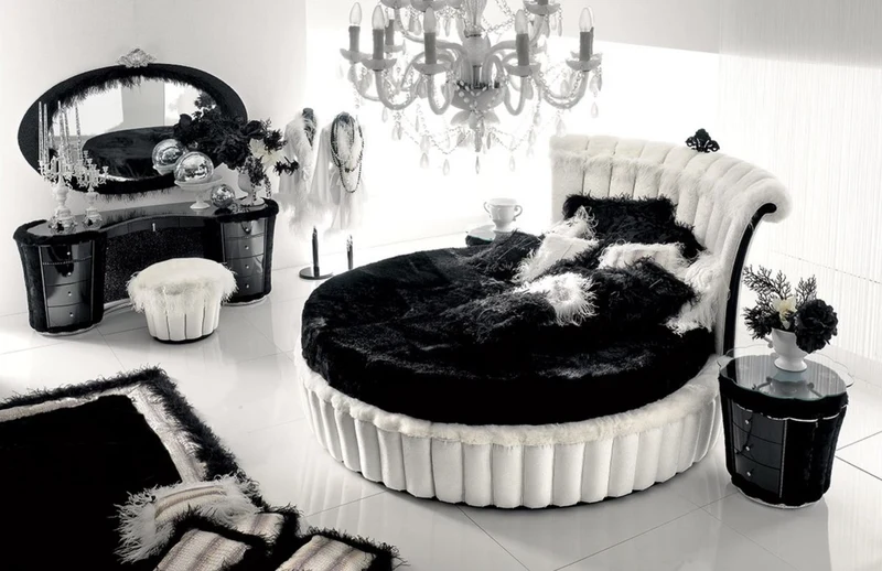 Casa Padrino Luxus Barock Schlafzimmer Set Schwarz / Silber / Weiß - 1 Barock Schminkkommode & 1 Barock Spiegel & 1 Barock Hocker - Prunkvolle Barock Schlafzimmer & Hotel Möbel - Made in Italy