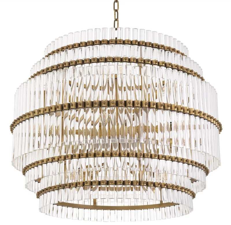 Casa Padrino Luxus Kronleuchter Antik Messingfarben Ø 75,5 x H. 57 cm - Moderner Hotel & Restaurant Kronleuchter - Luxus Qualität