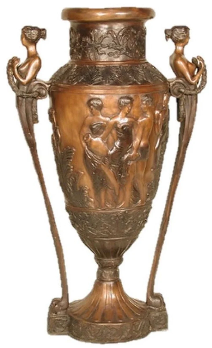 Casa Padrino Luxus Barock Bronze Deko Vase Damen 69 x 43 x H. 114 cm - Barock Pflanzkübel - Barock Blumenkübel - Edel & Prunkvoll