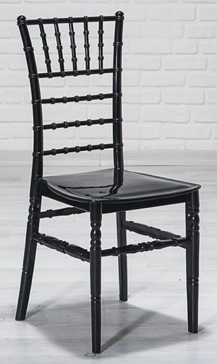 Casa Padrino Designer Acryl Stuhl Set Schwarz 40 x 46 x H. 92,5 cm - Esszimmerstühle - Acryl Esszimmer Möbel