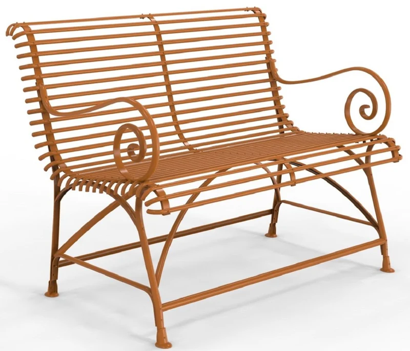 Casa Padrino Jugendstil Gartenbank 120 x 60 cm - Verschiedene Farben - Schmiedeeisen Garten & Terrassen Sitzbank mit Rückenlehne und Armlehnen - Jugendstil Garten & Terrassen Möbel