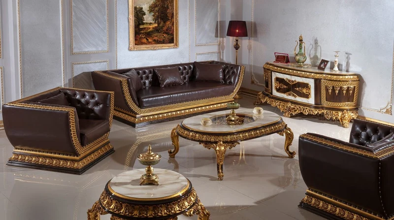 Casa Padrino Luxus Barock Beistelltisch Weiß / Dunkelbraun / Gold - Prunkvoller Massivholz Tisch im Barockstil - Barock Wohnzimmer Möbel - Edel & Prunkvoll