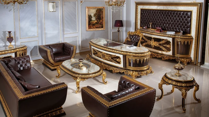 Casa Padrino Luxus Barock Beistelltisch Weiß / Dunkelbraun / Gold - Prunkvoller Massivholz Tisch im Barockstil - Barock Wohnzimmer Möbel - Edel & Prunkvoll