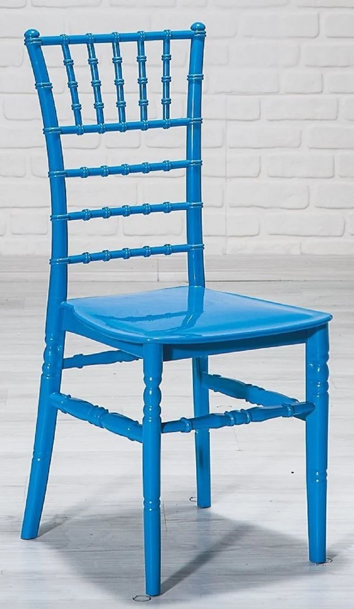 Casa Padrino Designer Acryl Stuhl Set Blau 40 x 46 x H. 92,5 cm - Esszimmerstühle - Acryl Esszimmer Möbel