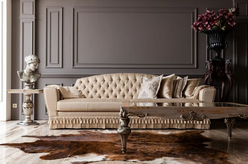 Casa Padrino Luxus Barock Sofa Gold - Handgefertigtes Wohnzimmer Sofa im Barockstil - Barock Wohnzimmer Möbel