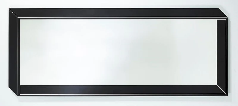 Casa Padrino Luxus Wandspiegel Schwarz 67 x 2,5 x H. 167 cm - Rechteckiger Spiegel mit 3D Optik Spiegelrahmen - Luxus Kollektion