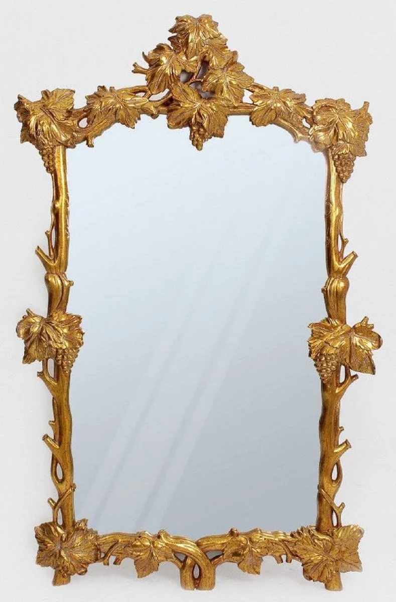 Casa Padrino Luxus Barock Spiegel Weinreben Antik Gold - Prunkvoller Wandspiegel im Barockstil - Antik Stil Garderoben Spiegel - Wohnzimmer Spiegel - Barock Möbel