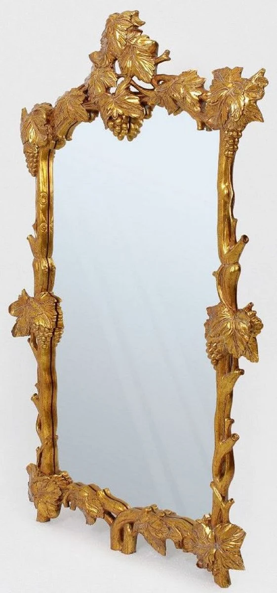Casa Padrino Luxus Barock Spiegel Weinreben Antik Gold - Prunkvoller Wandspiegel im Barockstil - Antik Stil Garderoben Spiegel - Wohnzimmer Spiegel - Barock Möbel