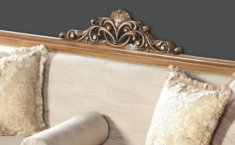 Casa Padrino Luxus Barock Sofa Grau / Braun - Prunkvolles Wohnzimmer Sofa im Barockstil - Barock Wohnzimmer Möbel - Edel & Prunkvoll
