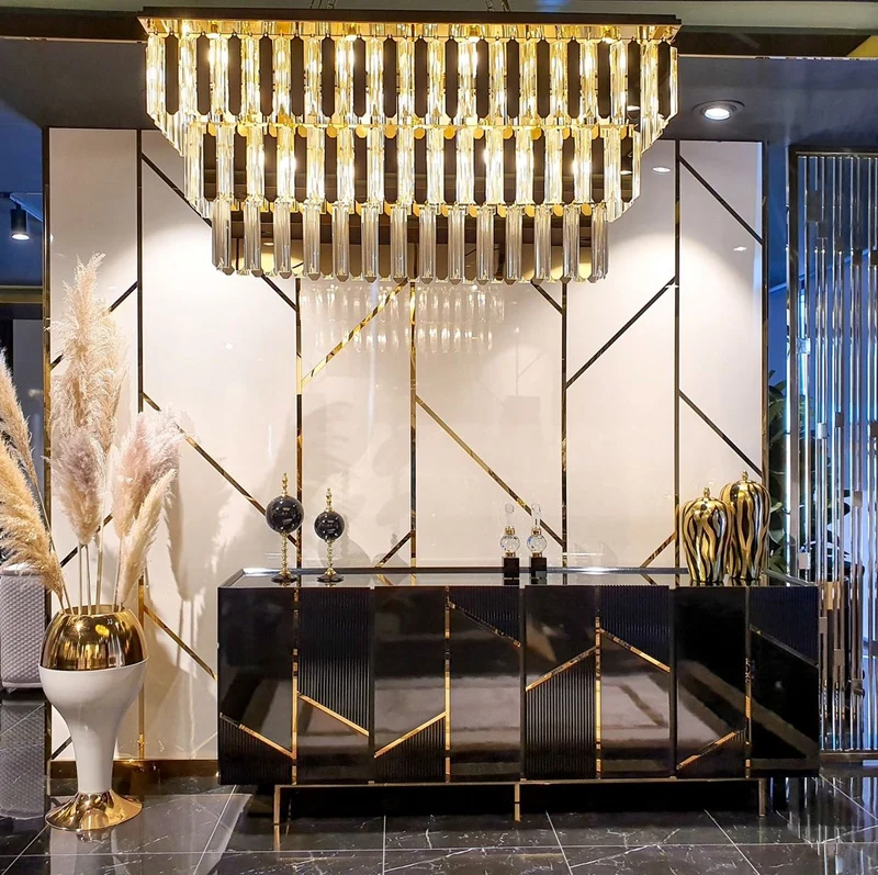Casa Padrino Luxus Sideboard Schwarz / Gold 220 x 50 x H. 85 cm - Wohnzimmer Sideboard mit 4 Türen - Luxus Möbel