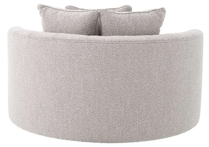 Casa Padrino Luxus Rundsofa Grau 157 x 148 x H. 90 cm - Modernes rundes Wohnzimmer Sofa mit 3 Kissen - Wohnzimmer Möbel - Luxus Möbel