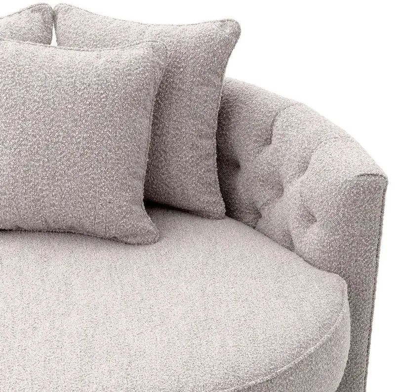 Casa Padrino Luxus Rundsofa Grau 157 x 148 x H. 90 cm - Modernes rundes Wohnzimmer Sofa mit 3 Kissen - Wohnzimmer Möbel - Luxus Möbel
