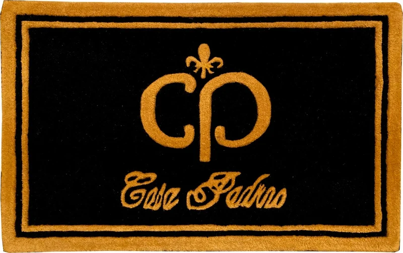 Casa Padrino Designer Fußmatte Schwarz / Gold 80 x 50 cm - Elegante Schmutzfangmatte - Deko Accessoires