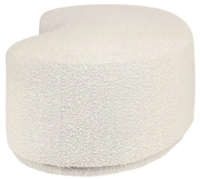 Casa Padrino Luxus Sitzbank Cremefarben 149 x 65,5 x H. 41 cm - Gebogene Bank - Wohnzimmer Möbel - Hotel Möbel - Luxus Kollektion