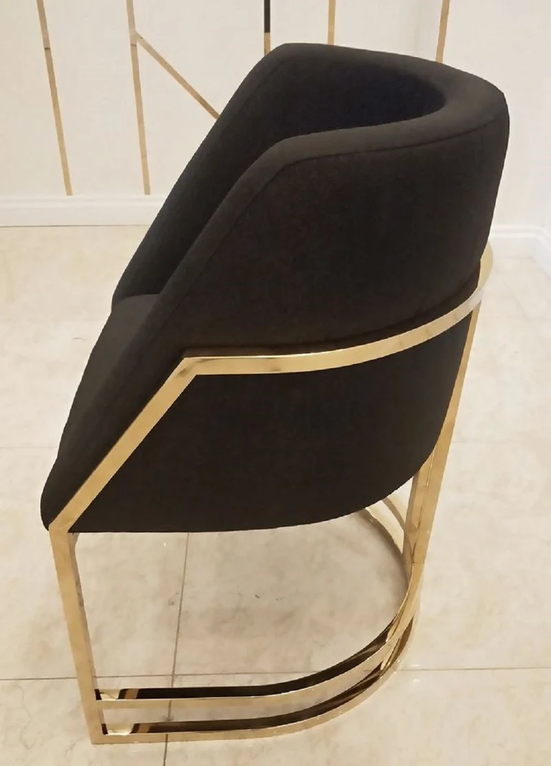 Casa Padrino Luxus Esszimmerstuhl Schwarz / Gold 60 x 56 x H. 80 cm - Luxus Esszimmer Möbel - Luxus Qualität