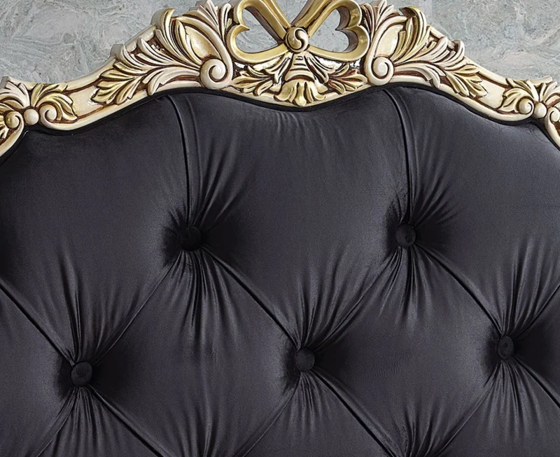 Casa Padrino Luxus Barock Doppelbett Schwarz / Cremefarben / Gold - Verschiedene Größen - Handgefertigtes Massivholz Bett im Barockstil - Barock Schlafzimmer & Hotel Möbel - Edel & Prunkvoll