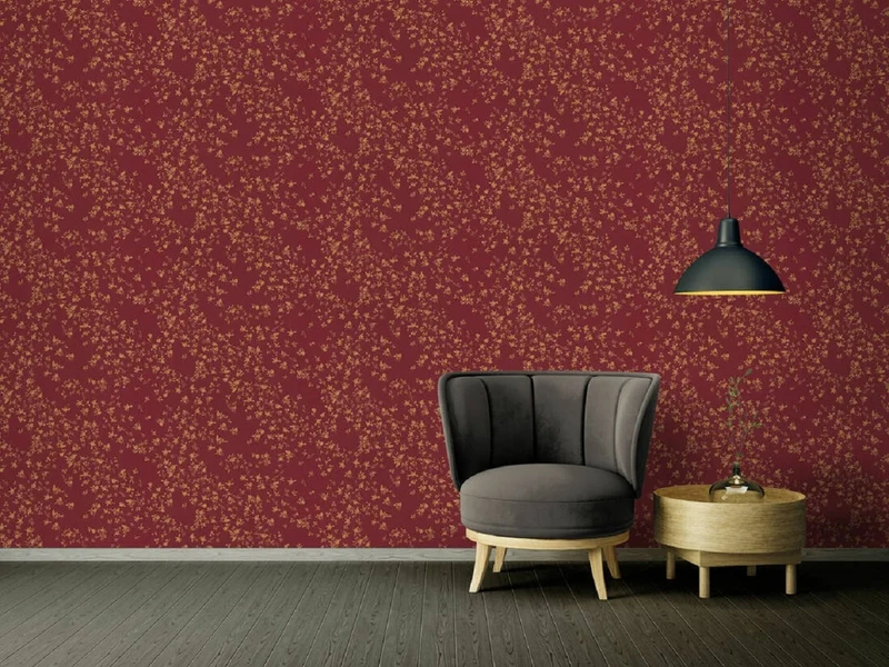 Versace Designer Tapete Barock Blumen 935857 Rot / Beige / Braun - Satintapete mit elegantem Muster - Hochwertige Qualität