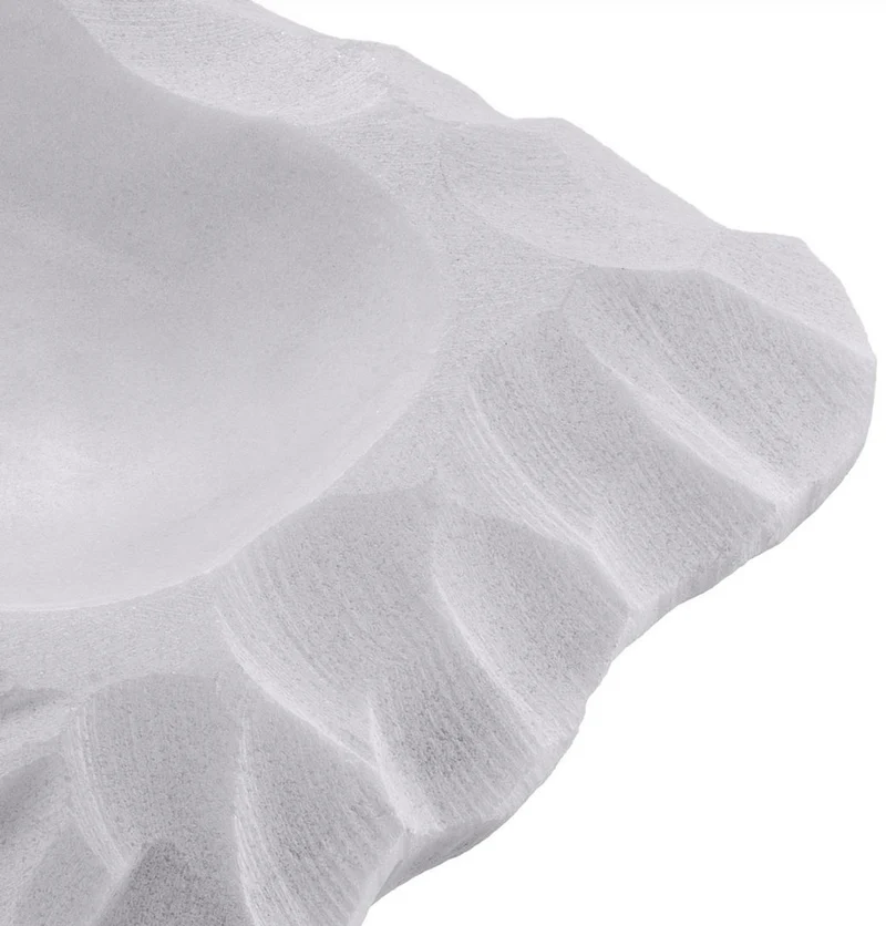 Casa Padrino Luxus Serviertablett Weiß 31 x 18 x H. 2,5 cm - Rechteckiges Marmor Tablett - Luxus Hotel & Restaurant Accessoires