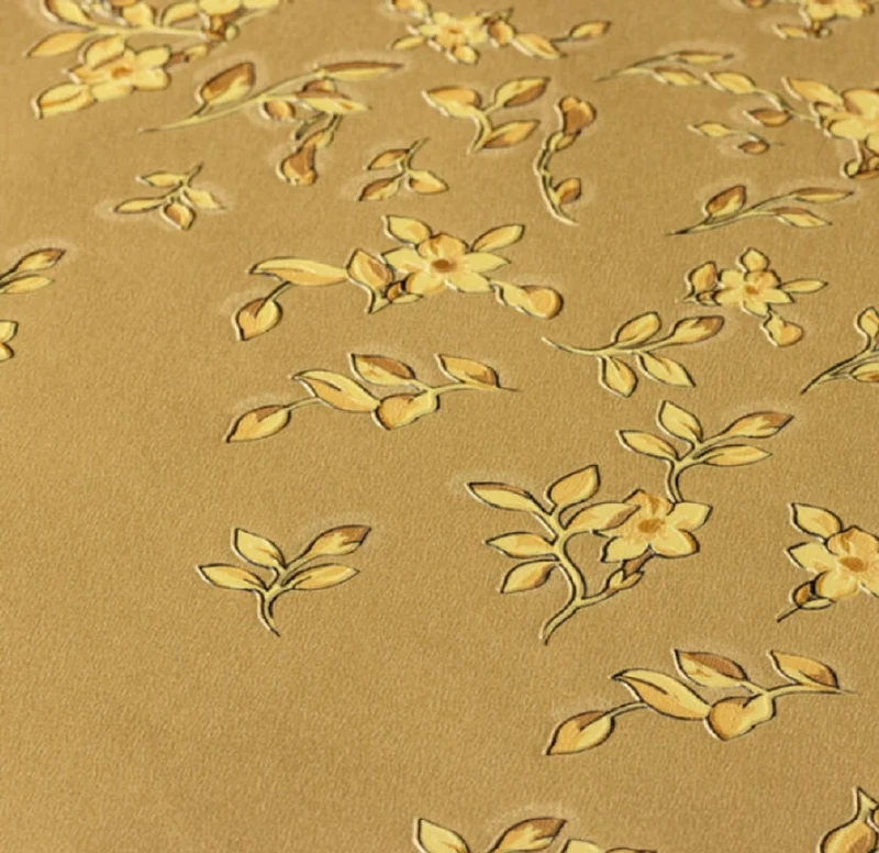 Versace Designer Tapete Barock Blumen 935853 Gold - Satintapete mit elegantem Muster - Hochwertige Qualität