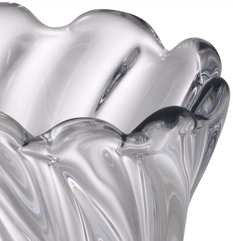 Casa Padrino Luxus Deko Glas Vase Ø 20,5 x H. 29 cm - Mundgeblasene Blumenvase - Luxus Deko Accessoires