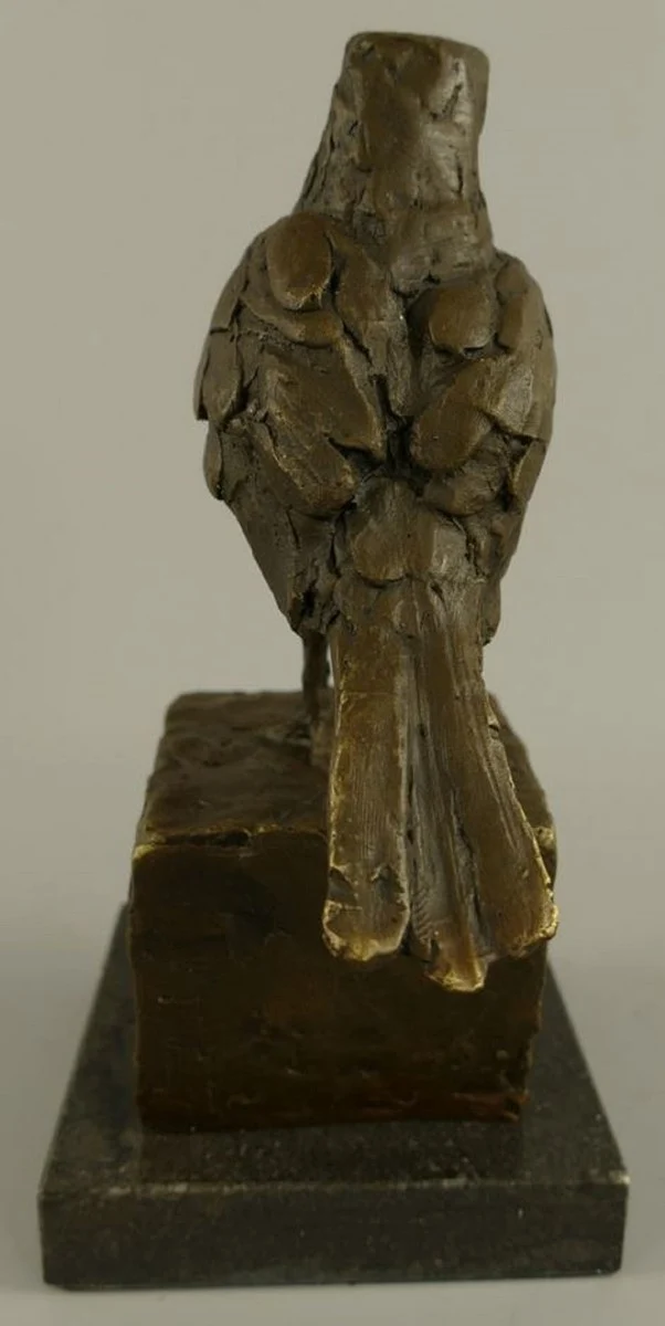 Casa Padrino Dekofigur Vogel Bronze / Schwarz 10 x 13 x H. 20 cm - Bronze Figur - Deko Skulptur - Wohnzimmer Deko - Schreibtisch Deko